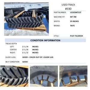 25" Trackfarmer brand MT700 90% #330