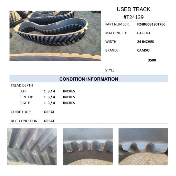 24" Camso 3500 CASE RowTrac like new T24139