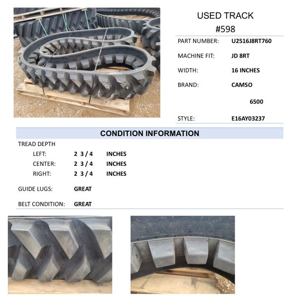 16" Camso 6500 90% Deere 8RT #598
