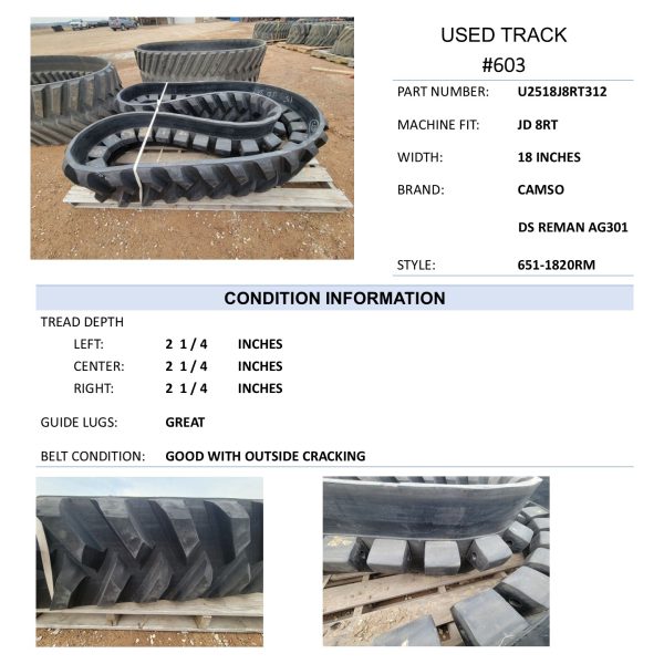 18" Retread 90% Deere 8RT #603