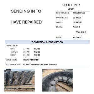 18" Camso 5500 70% Left Deere 8000T #605